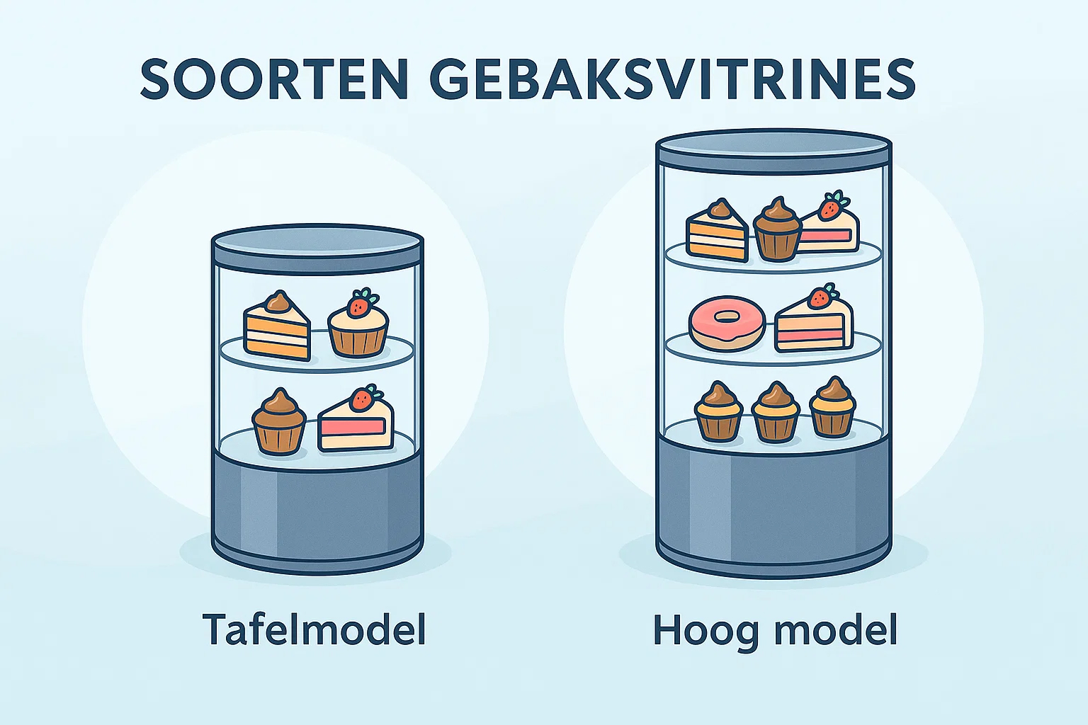 Soorten gebaksvitrines